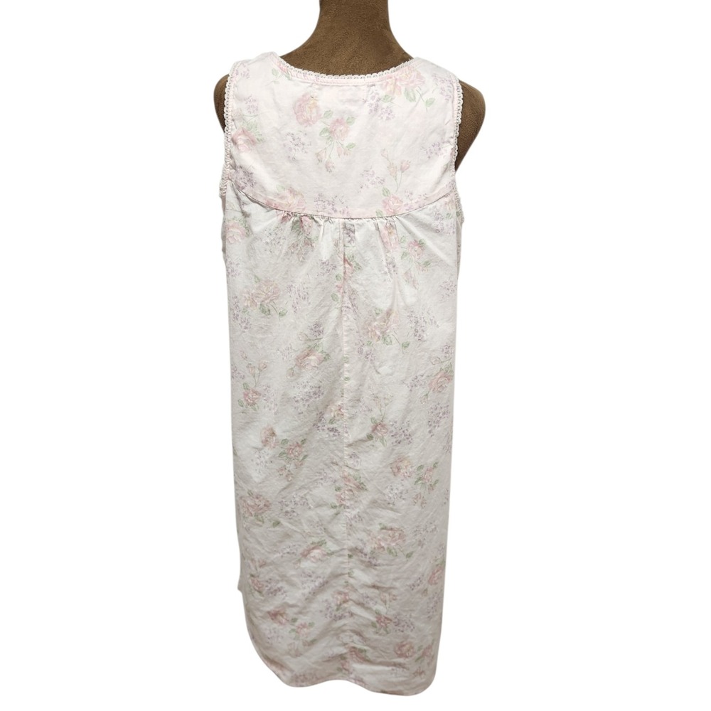 VINTAGE Miss Elaine Pink Nightgown Slip Dress Ribbon Bows Cottagecore Size L - Picture 5 of 8